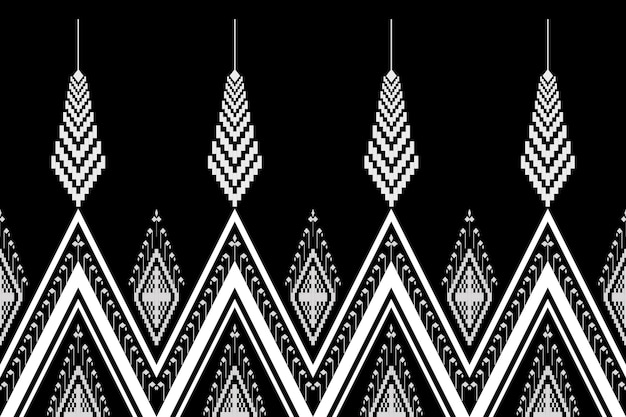 Patrón tribal geométrico en blanco y negro