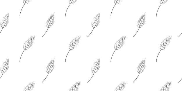 Patrón de trigo Malta de grano y cebada de trigo Avena arroz mijo semilla de maíz centeno o maíz Orejas de trigo fondo dorado Planta de textura dorada para impresiones de diseño Harina para pan Ilustración vectorial