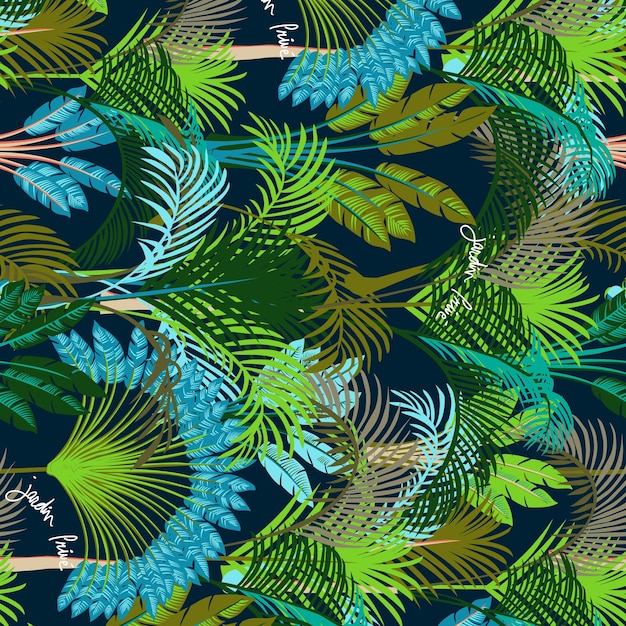 patrón tropical sin costuras con hojas de palma en un fondo claro ilustración floral vectorial para textos