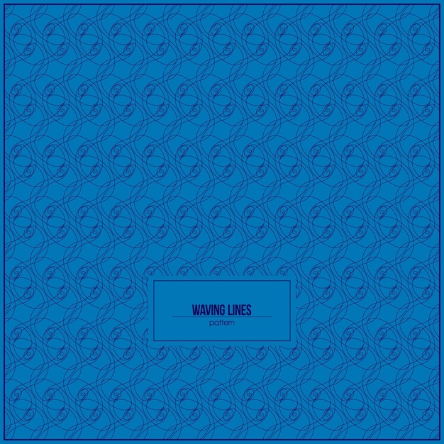 patrón único de líneas onduladas con fondo azul