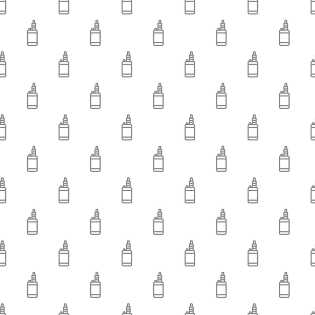 Un patrón único de vape digital sin costuras con varios iconos y símbolos en un fondo blanco ilustración vectorial plana