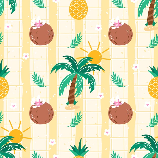 Patrón de vacaciones de verano sin costuras