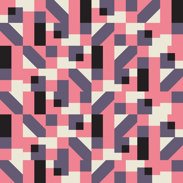 Patrón de vector abstracto geométrico PINK con texto simple y formas y paleta de colores