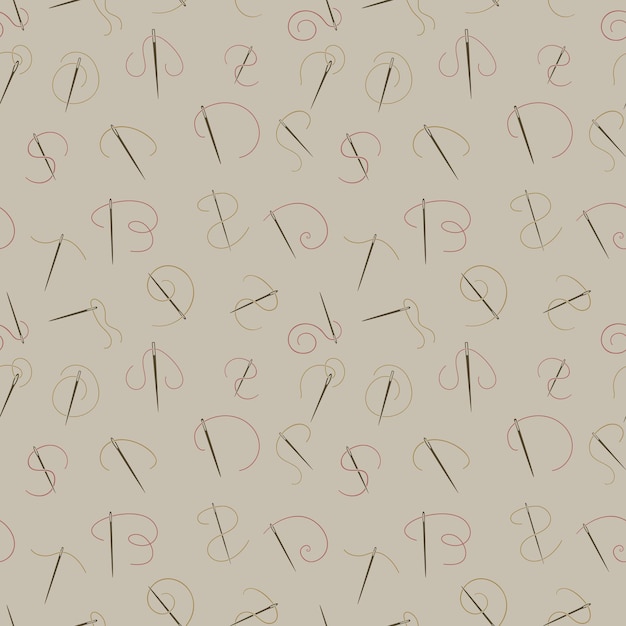 Patrón de vector de aguja Fondo transparente de la industria de la costura y la moda