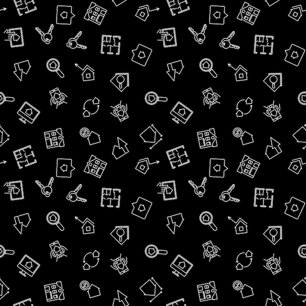 Patrón de vector de bienes raíces oscuro o fondo