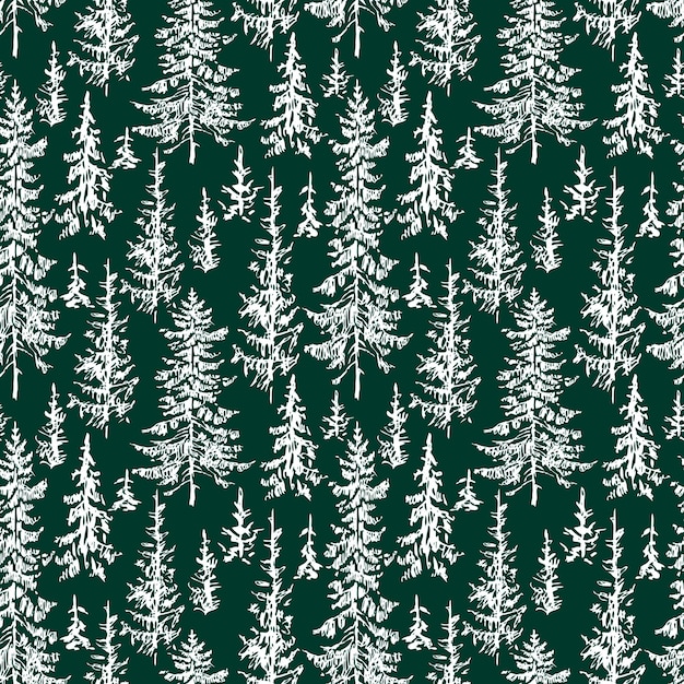 Patrón de vector de bosque de abetos