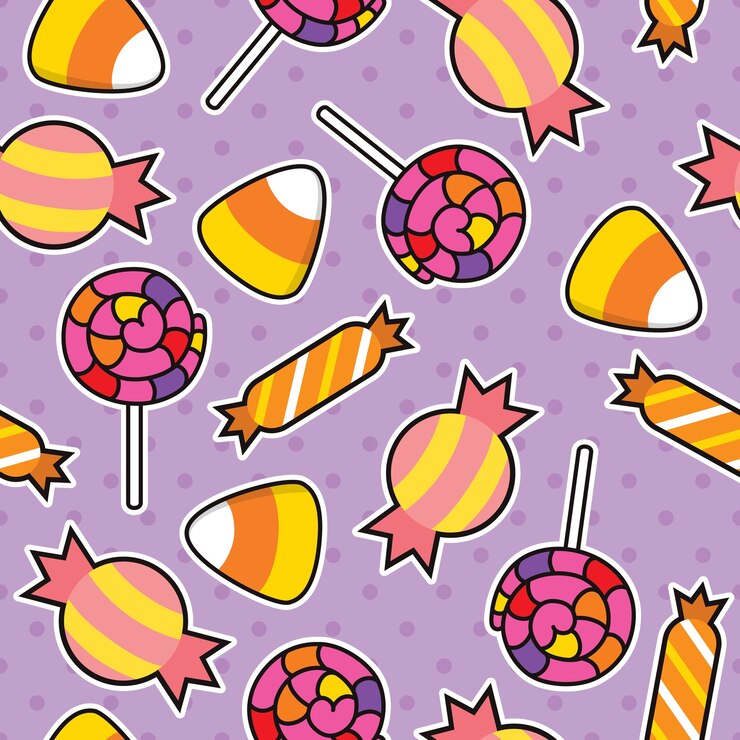 Vector patrón de vector de caramelo sin costuras
