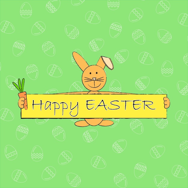 Patrón de vector de conejito de Pascua feliz con huevos de Pascua.