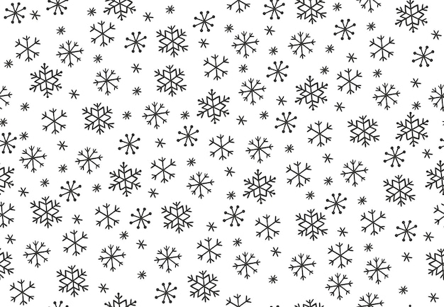 Vector patrón de vector de copo de nieve. fondo de nieve