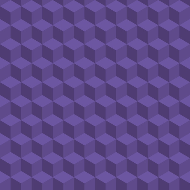 Patrón de vector de cubos geométricos sin costura Color muy peri violeta