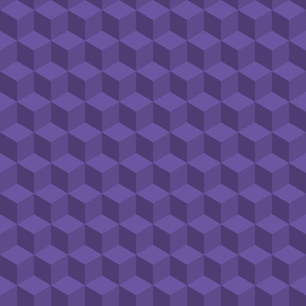 Patrón de vector de cubos geométricos sin costura Color muy peri violeta