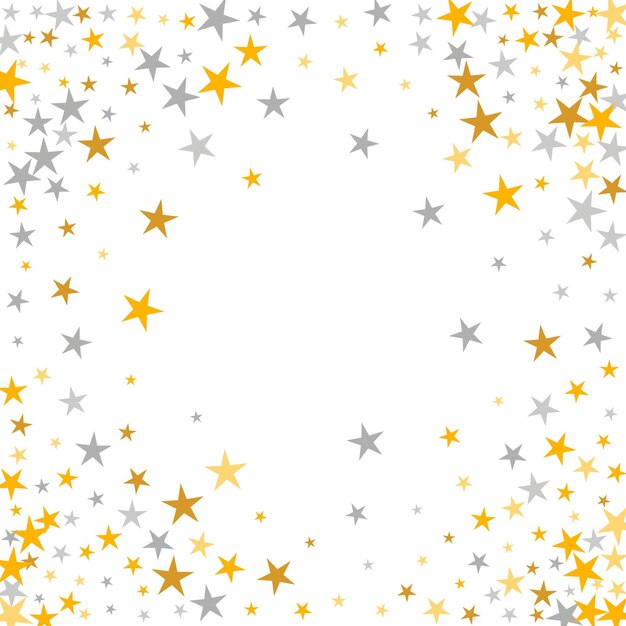 Patrón de vector decorativo de plata y oro starburst Muchos starbu