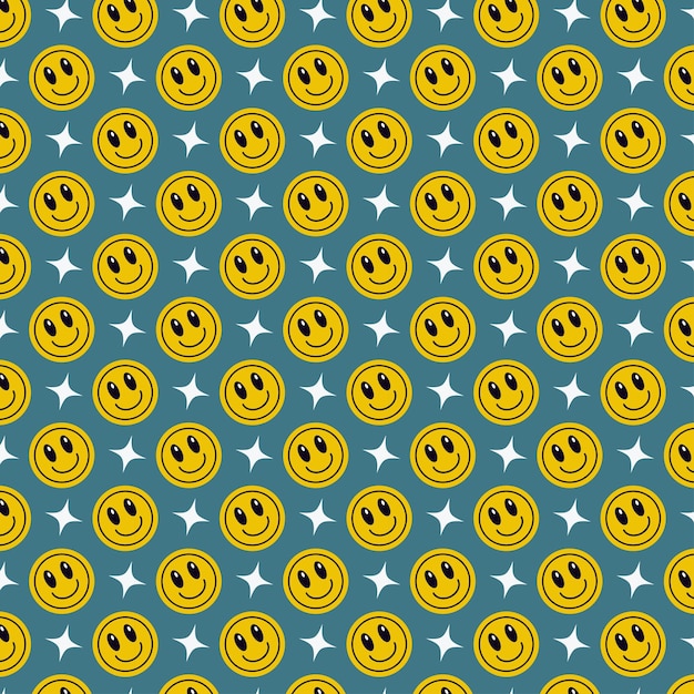 patrón de vector de emoticon feliz