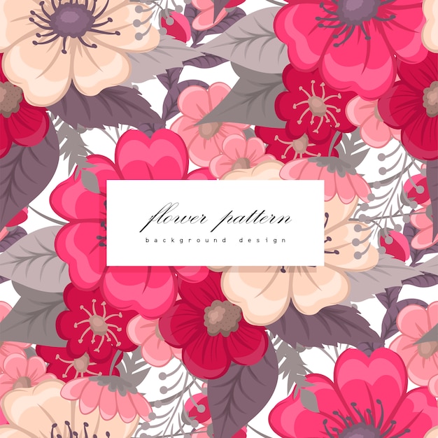 Patrón de vector floral ramo con flores y hojas