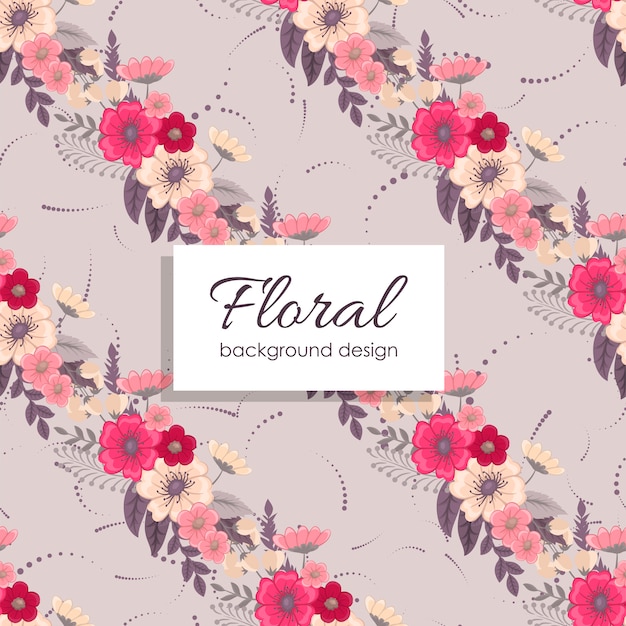 Patrón de vector floral ramo con flores y hojas