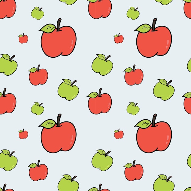 Patrón de vector de fondo de manzana transparente