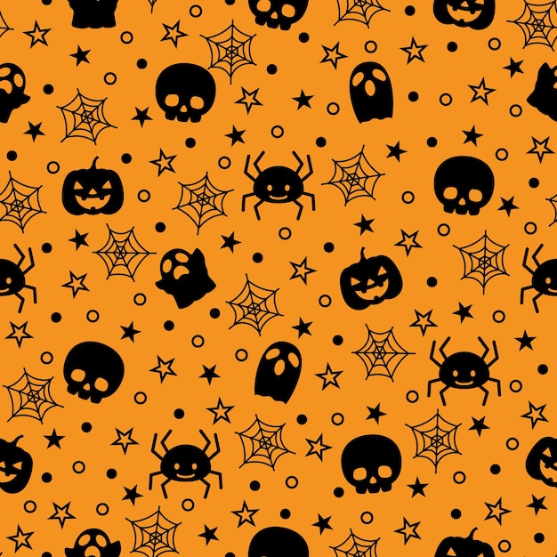 Vector patrón de vector de halloween de silueta perfecta