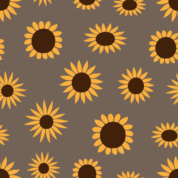 Patrón de vector de ilustración de girasol