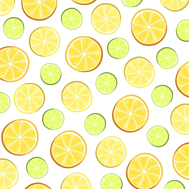 Patrón de vector de ilustración de lima limón naranja