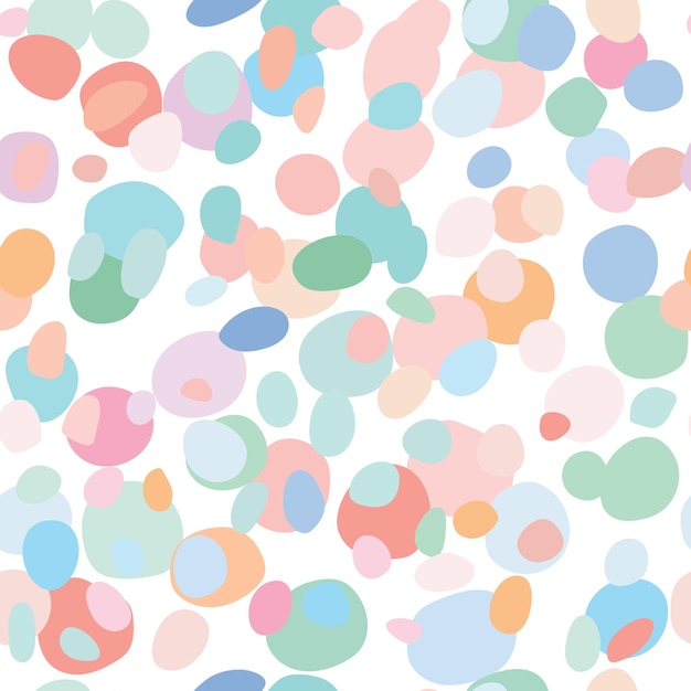 Patrón de vector de impresión en colores pastel colorido con diseño disperso de formas aleatorias