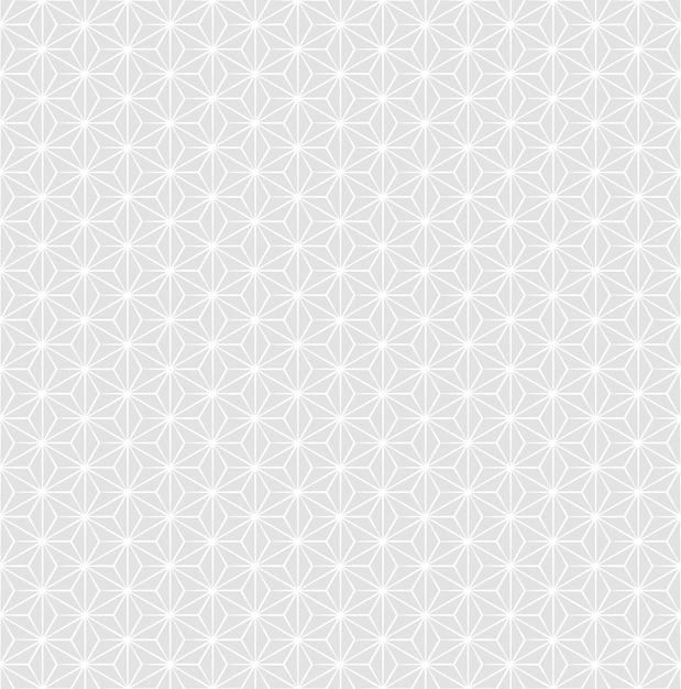Patrón de vector isométrico de asanoha japonés gris sutil vintage transparente