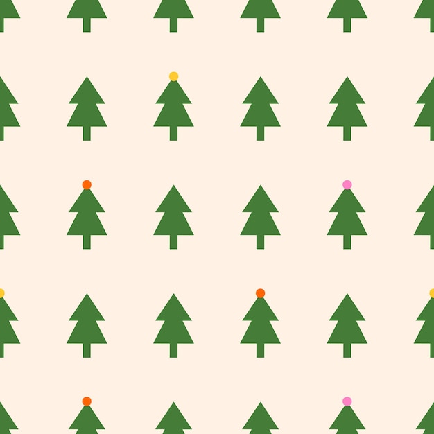 Vector patrón de vector de navidad de pequeños pinos verdes