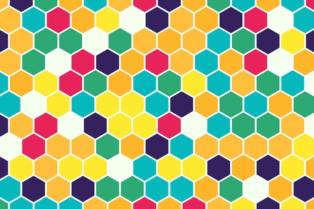 Patrón de vector de panal hexagonal colorido