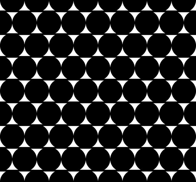 Patrón de vector retro de tela de lunares grandes negros