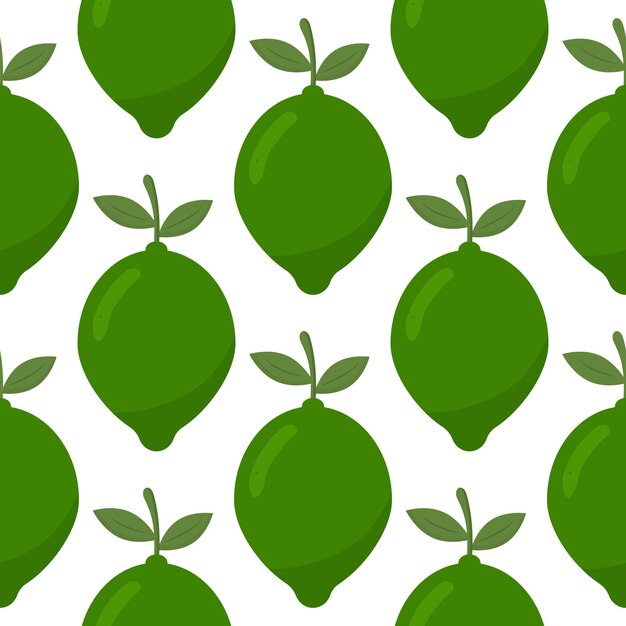 Patrón de vector transparente de cal Fondo de fruta