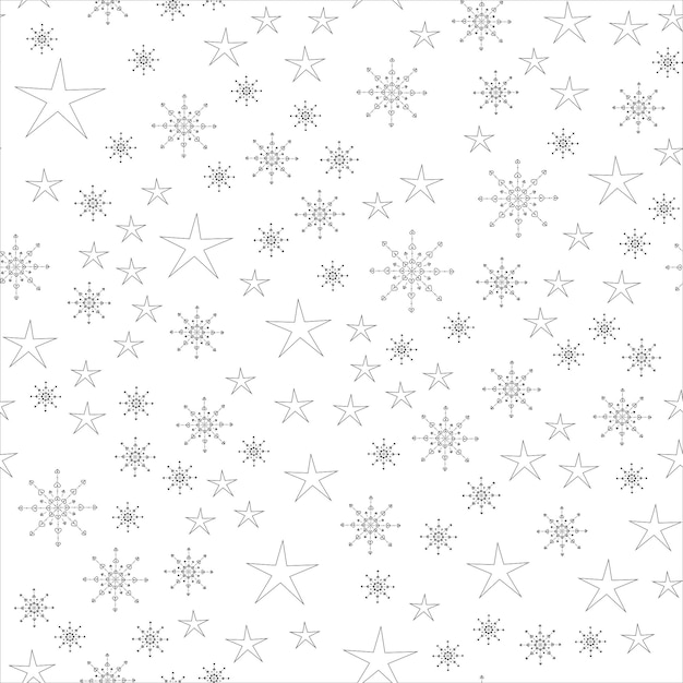 Patrón de vector transparente de copos de nieve