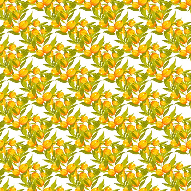 Patrón de vector transparente de espino amarillo