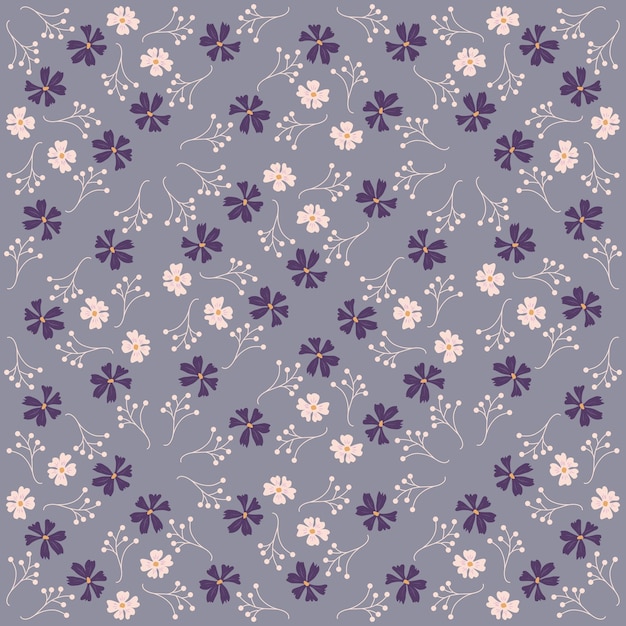 Patrón de vector transparente de flores silvestres