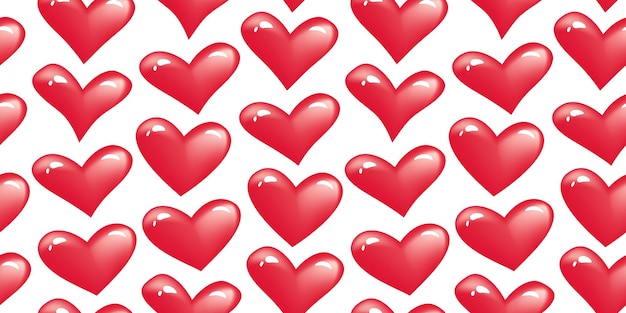 Patrón de vector transparente de fondo de corazón rojo