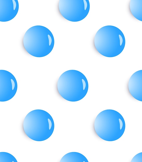 Patrón de vector transparente gotas de agua azul aislado en blanco plantilla realista papel tapiz naturaleza gota de líquido fresco imprimir