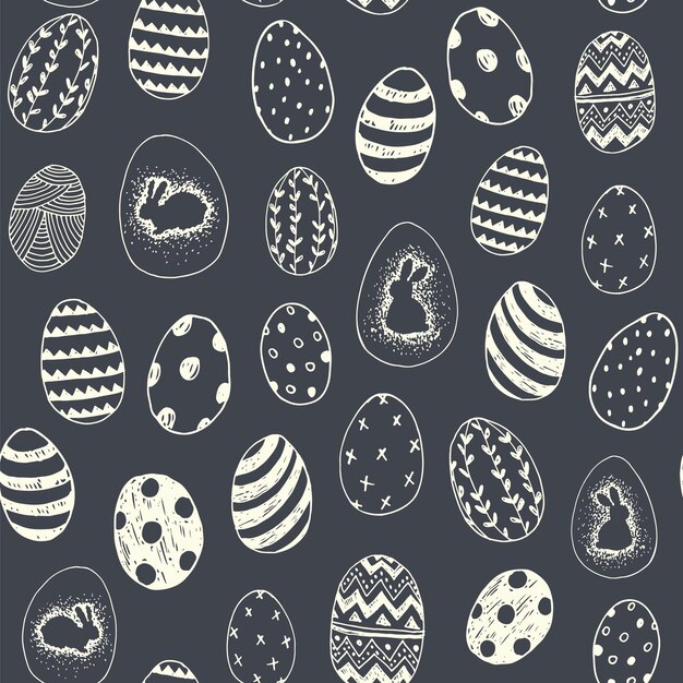 Patrón de vector transparente de huevos de Pascua