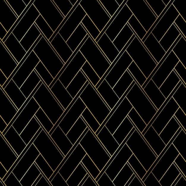 Patrón de vector transparente de lujo oscuro con adorno de hilo dorado