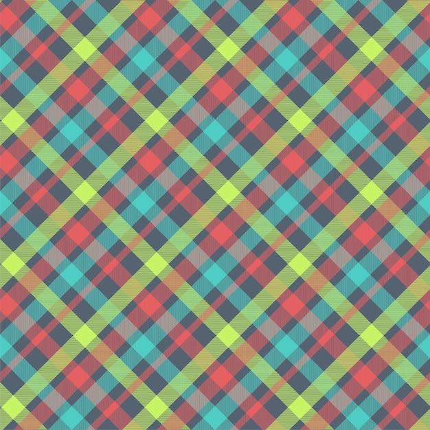Patrón de vector transparente multicolor de tartán. Textura de tela de franela. Fondo textil a cuadros