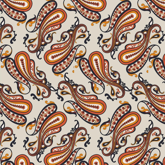 Patrón de vector transparente Paisley Fondo vintage en estilo batik
