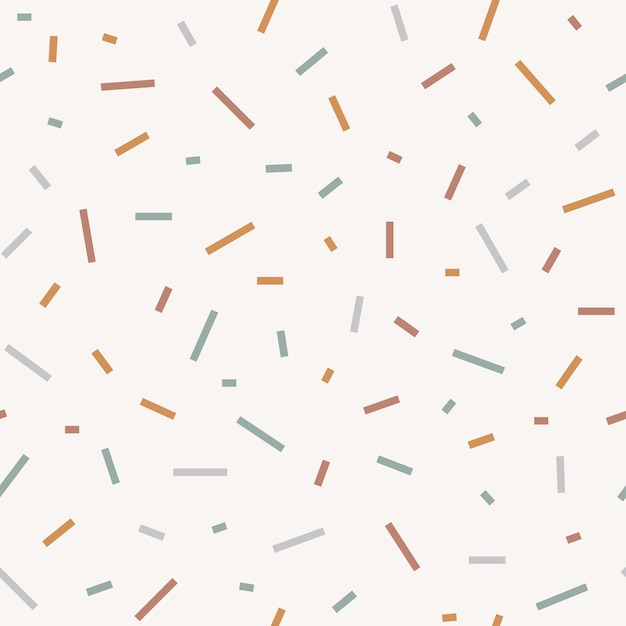 Patrón de vector transparente con rayas marrones, beige y gris. Fondo moderno con confeti caótico.