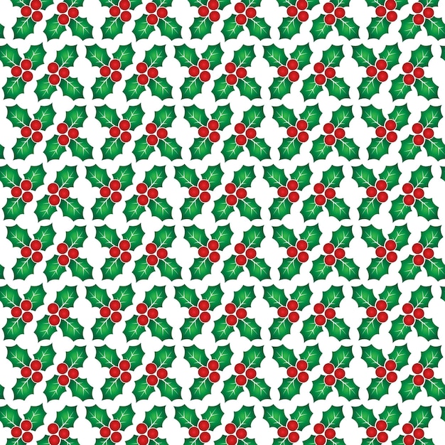 Patrón de vectores. Adorno floral. Sin costura . baya de navidad. Fondo