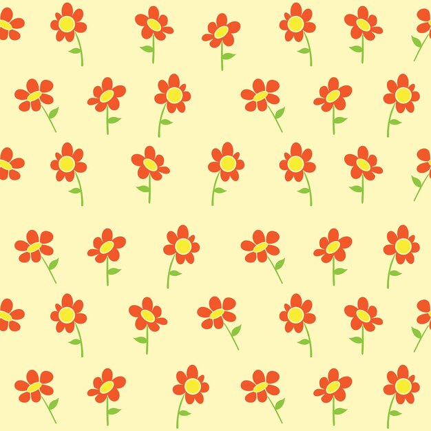 Patrón de vectores de flores simples