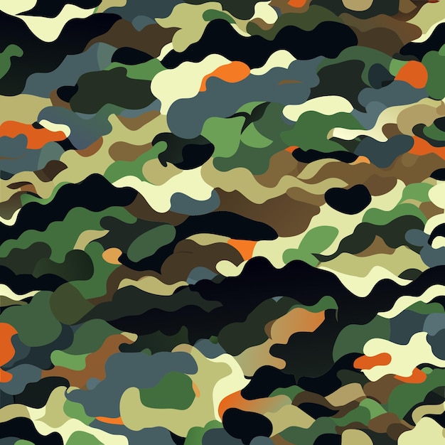 Patrón vectorial de camuflaje detallado para creativos visuales