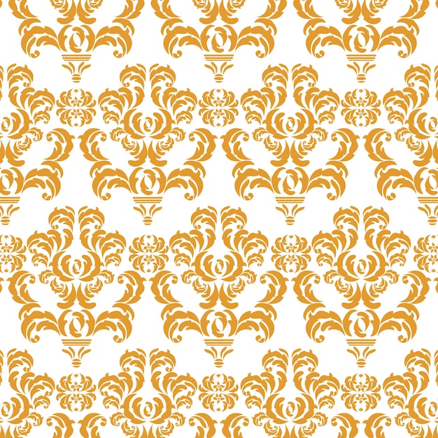 Patrón vectorial clásico sin costuras Ornamento orientado de Damasco un patrón sin costuras con hojas de oro