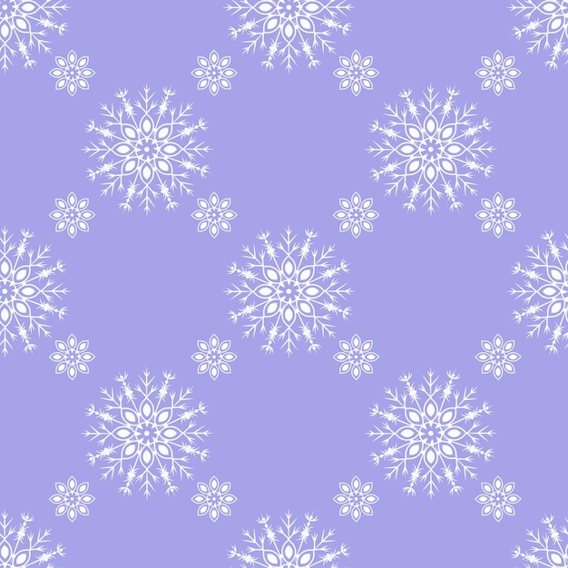 Patrón vectorial con copos de nieve sobre un fondo azul. Patrón sin fisuras para Navidad y Año Nuevo.