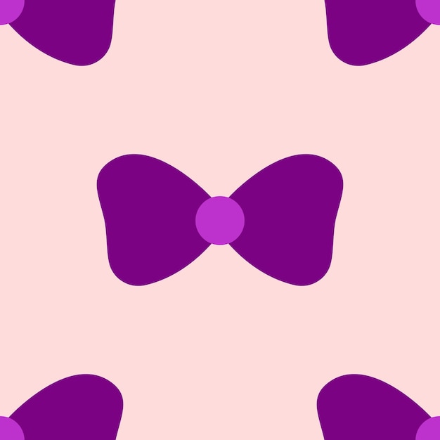 Patrón vectorial sin costura repetitivo de gran lazo violeta sobre fondo beige
