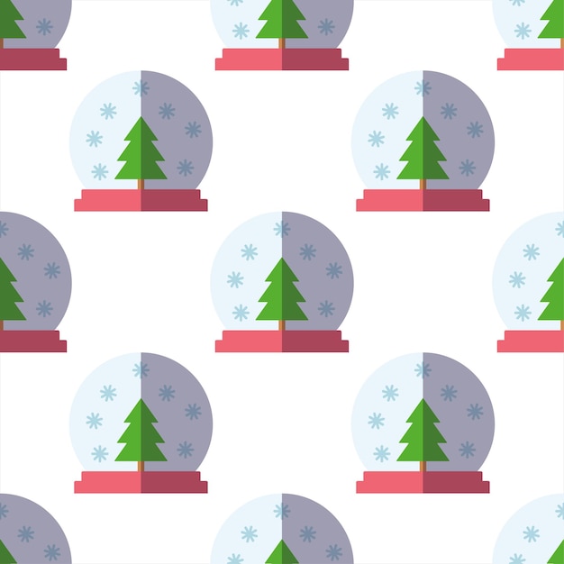 Patrón vectorial sin costuras de adorno navideño plano sobre fondo blanco para envoltorios navideños, postales, ropa textil, etc. Navidad Año Nuevo y concepto de vacaciones