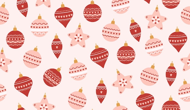 Patrón vectorial sin costuras de las bolas de Navidad