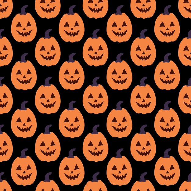 Patrón vectorial sin costuras con calabazas lindas