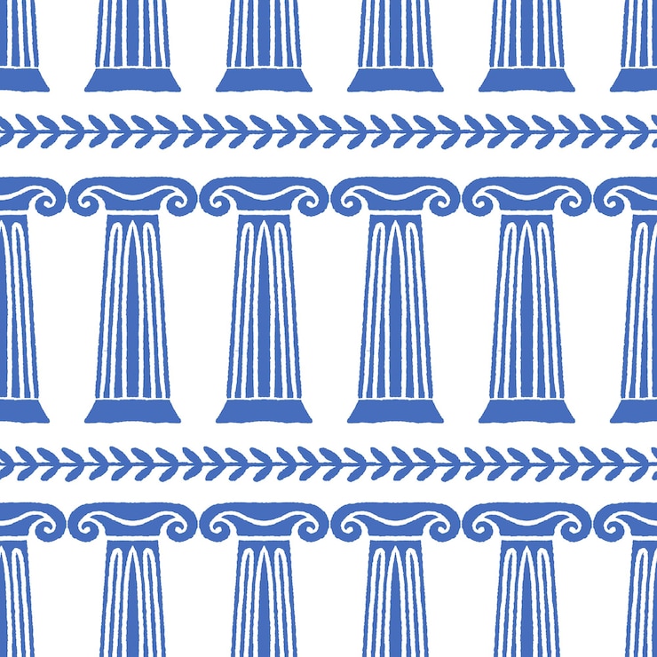 Vector patrón vectorial sin costuras de columnas griegas