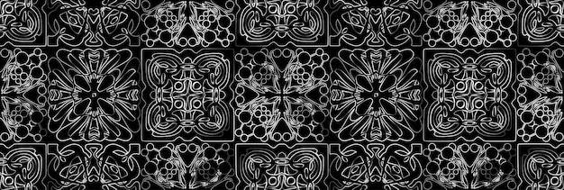 El patrón vectorial sin costuras de los contornos de varios elementos de diseño cuadrado ornamental de fondo.